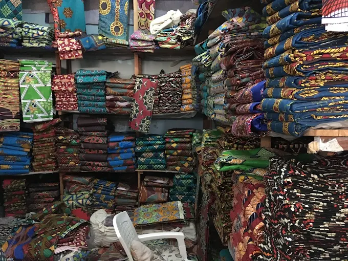 Colourful fabrics at Bujumbura City Market